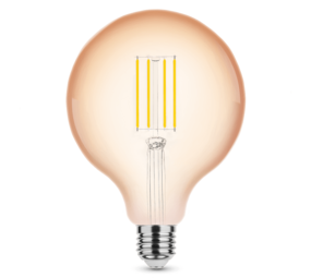 OP=OP LED Filament lamp - Dimbaar - E27 fitting - G125 - 4W vervangt 28W - 1800K extra warm wit licht