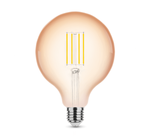 Modee Lighting OP=OP LED Filament lamp - Dimbaar - E27 fitting - G125 - 4W vervangt 28W - 1800K extra warm wit licht