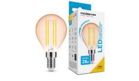 LED Filament lamp - Dimbaar - E14 fitting - G45 - 4W vervangt 28W - 1800K extra warm wit licht LED Filament lamp - Dimbaar - E14 fitting - G45 - 4W vervangt 28W - 1800K extra warm wit licht