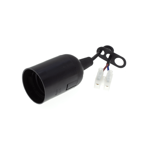 LCB LED  Verhuisfitting Zwart - E27 Fitting | 2-aderige Aansluitkabel 15cm - Inclusief Kroonsteen LCB LED  Verhuisfitting Zwart - E27 Fitting | 2-aderige Aansluitkabel 15cm - Inclusief Kroonsteen