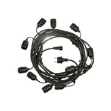Prikkabel lichtslinger 10m - 10x E27 fittingen - LED lampen optioneel