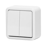 Aigostar Dubbele wandschakelaar opbouw DE - Wit Aigostar Dubbele wandschakelaar opbouw DE - Wit