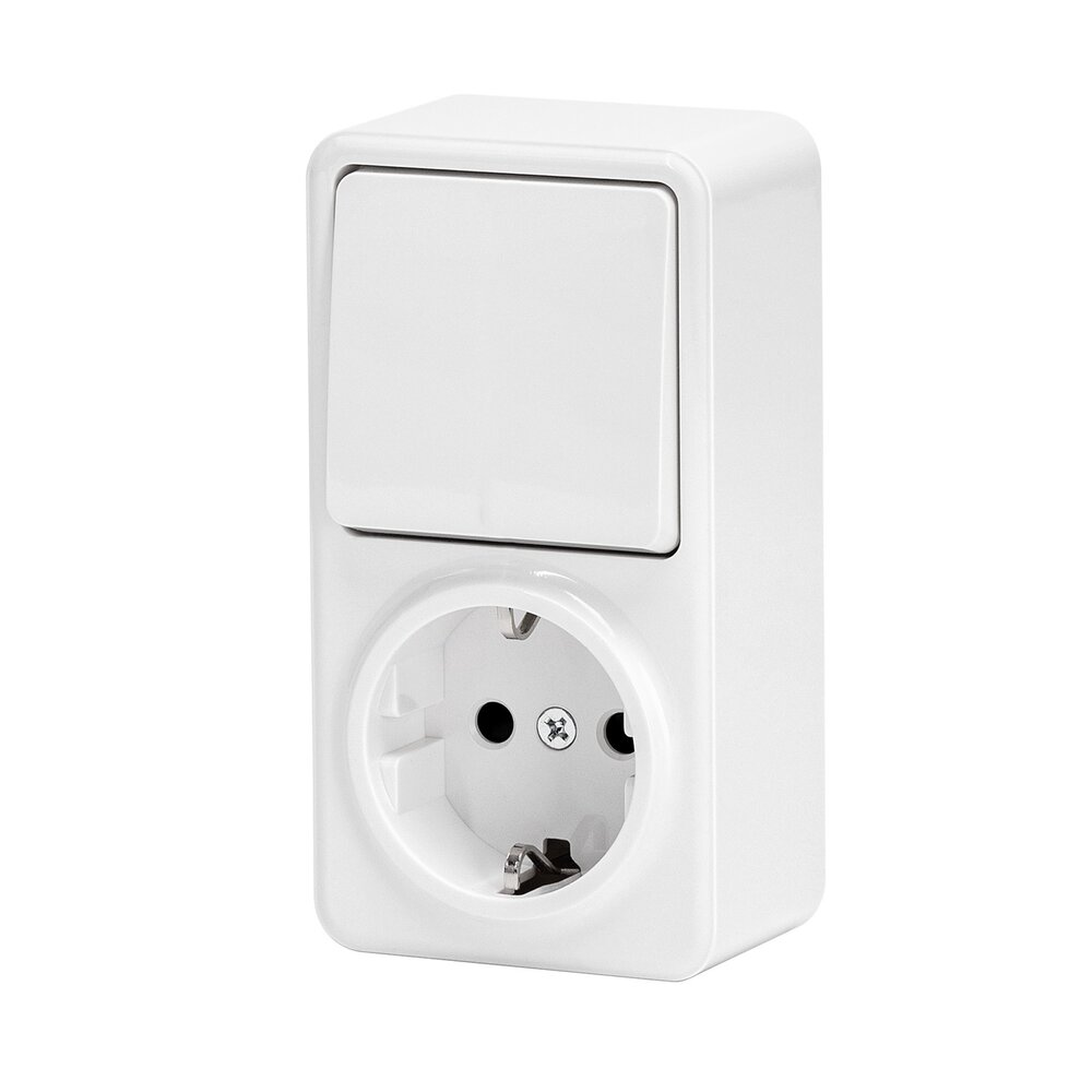 Aigostar Wandschakelaar combinatie met stopcontact DE - Wit Aigostar Wandschakelaar combinatie met stopcontact DE - Wit