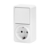 Aigostar Wandschakelaar combinatie met stopcontact DE - Wit Aigostar Wandschakelaar combinatie met stopcontact DE - Wit