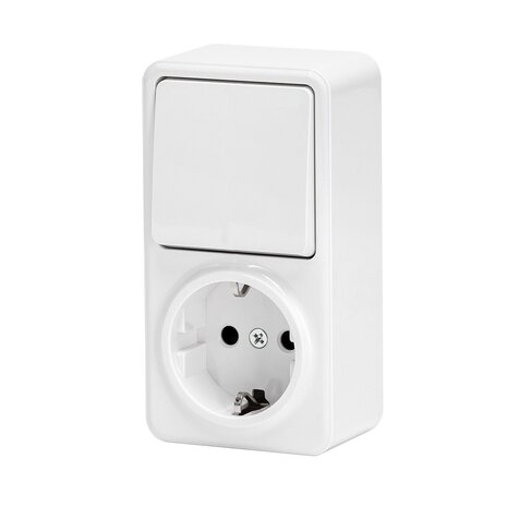 Aigostar Wandschakelaar combinatie met stopcontact DE - Wit Aigostar Wandschakelaar combinatie met stopcontact DE - Wit