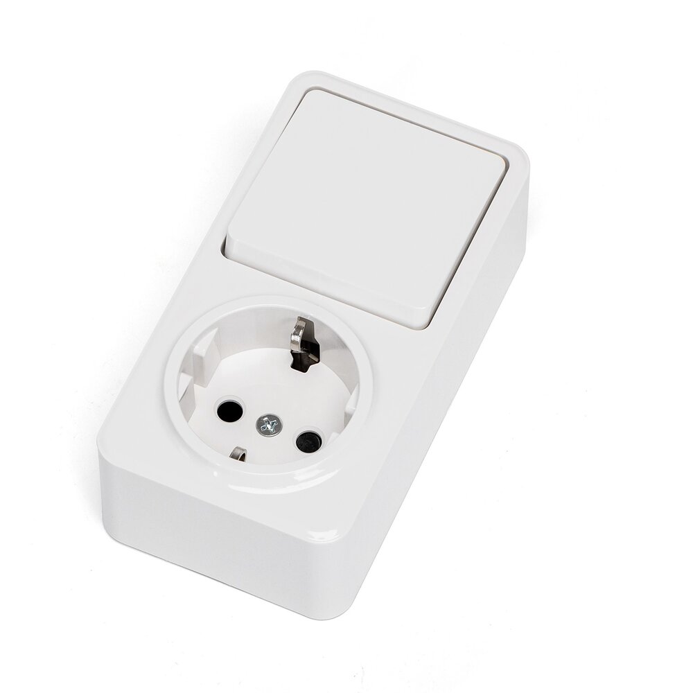 Aigostar Wandschakelaar combinatie met stopcontact DE - Wit Aigostar Wandschakelaar combinatie met stopcontact DE - Wit