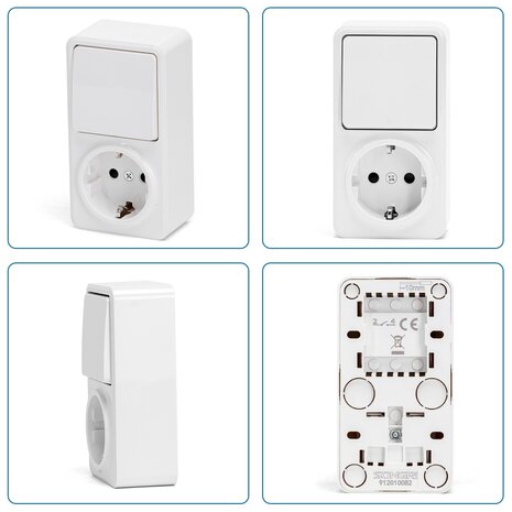 Aigostar Wandschakelaar combinatie met stopcontact DE - Wit Aigostar Wandschakelaar combinatie met stopcontact DE - Wit