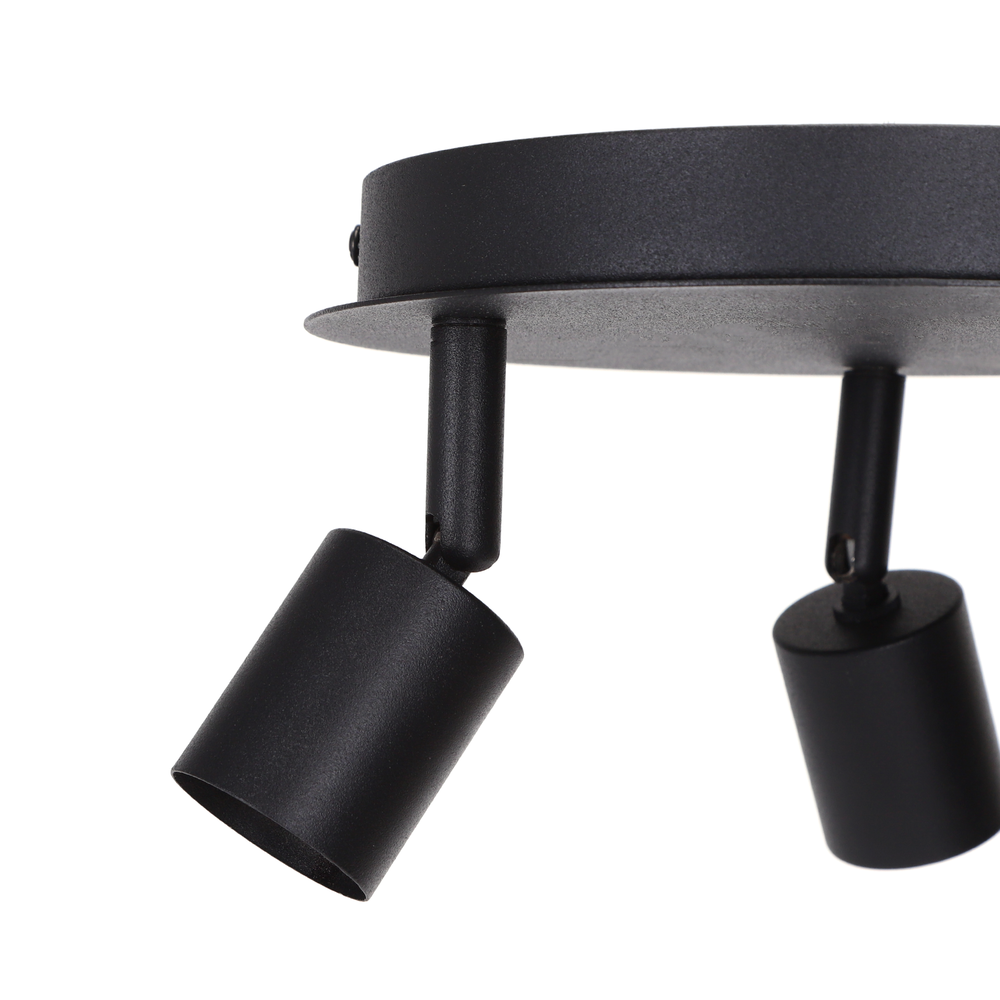 Aigostar LED Plafondspot rond - 3xGU10 fitting - Excl. lichtbron - Zwart