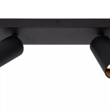 Lucide LED Plafondspot dubbel GU10 - Richtbaar - CLUBS Geribbeld zwart | 2xGU10 fitting