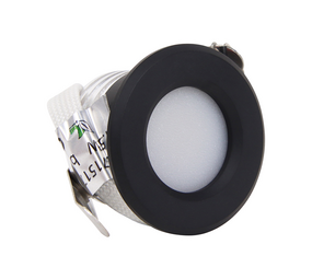 LCB LED Europe  LED Inbouwspot IP44 - Mini 37MM  - Zwart - 1,5W  195LM - 827 Warm Wit | Zaagmaat 28mm - Triac Dimbaar | 230v
