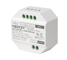 Mi-Light LED Inbouw module - Dimmer - 300W - AC triac dimbaar | Miboxer - RF 2.4Ghz - Push  - Afstandsbediening compatible