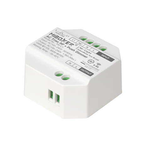 Mi-Light LED Inbouw module - Dimmer - 300W - AC triac dimbaar | Miboxer - RF 2.4Ghz - Push  - Afstandsbediening compatible