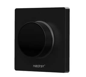 Mi-Light LED Draai Dimmer Miboxer - Opbouw 86x86MM - Wandbediening - Zwart | RF 2.4Ghz - CCT Lichtkleur bedienbaar en Dimbaar | Draadloos