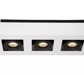 Lucide LED Plafondspot XIRAX - GU10 fitting - 3x5W - 2200K-3000K - Dimbaar - Wit