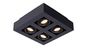 Lucide LED Plafondspot XIRAX - GU10 fitting - 4x5W - 2200K-3000K - Dimbaar - Zwart Lucide LED Plafondspot XIRAX - GU10 fitting - 4x5W - 2200K-3000K - Dimbaar - Zwart