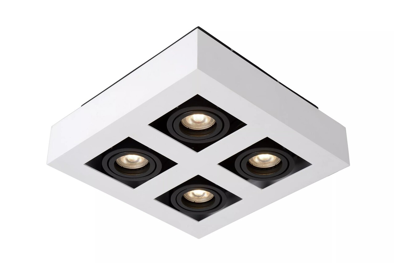 Lucide LED Plafondspot XIRAX - GU10 fitting - 4x5W - 2200K-3000K - Dimbaar - Wit Lucide LED Plafondspot XIRAX - GU10 fitting - 4x5W - 2200K-3000K - Dimbaar - Wit