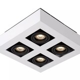 Lucide LED Plafondspot XIRAX - GU10 fitting - 4x5W - 2200K-3000K - Dimbaar - Wit