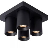 Lucide LED Plafondspot NIGEL - GU10 fitting - 4x5W - 2200K-3000K - Dimbaar - Zwart