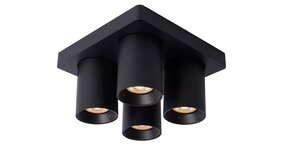 Lucide LED Plafondspot NIGEL - GU10 fitting - 4x5W - 2200K-3000K - Dimbaar - Zwart Lucide LED Plafondspot NIGEL - GU10 fitting - 4x5W - 2200K-3000K - Dimbaar - Zwart