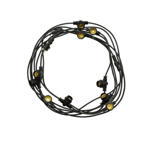 Garland - 5m - 10xE27 fitting - Zwart