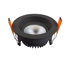 LCB LED Europe  LED Inbouwspot 95mm - IP65 Zwart Verzonken - 5W 420Lm - 827 2700K Warm Wit | Zaagmaat 80MM - Dimbaar - 230v