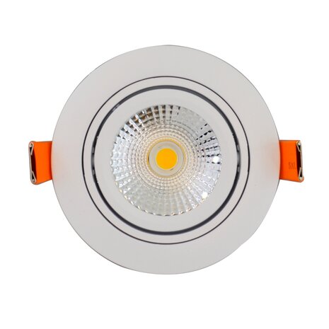LCB LED LED Inbouwspot 95mm - IP65 Wit Verzonken - 5W 420Lm - 827 2700K Warm Wit | Zaagmaat 80MM - Dimbaar - 230v