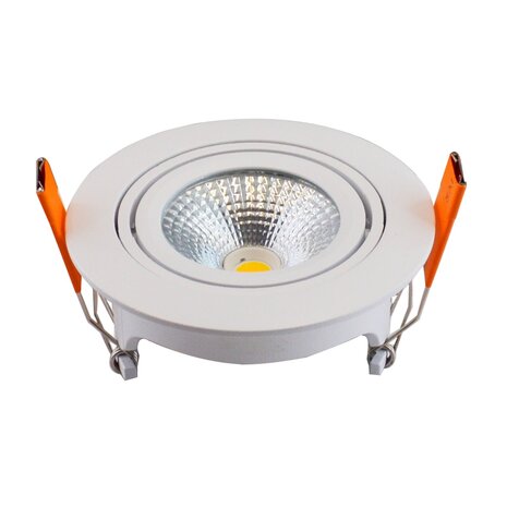 LCB LED Europe  LED Inbouwspot 95mm - IP65 Wit Verzonken - 5W 420Lm - 827 2700K Warm Wit | Zaagmaat 80MM - Dimbaar - 230v