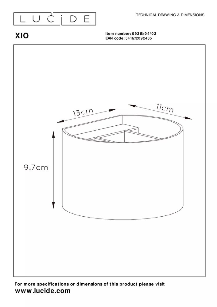 Wandlamp XIO - Dimbaar - G9 fitting - 3,5W - 2700K warm wit licht - Mat goud/Messing