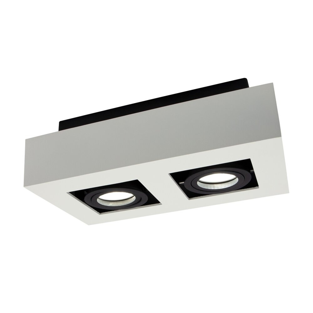 Spectrum voor de installateur LED Plafondspot MIRORA - 2xGU10 fitting - Kantelbaar - Wit/Zwart