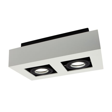 Spectrum voor de installateur LED Plafondspot MIRORA - 2xGU10 fitting - Kantelbaar - Wit/Zwart