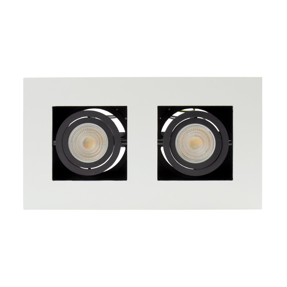 Spectrum voor de installateur LED Plafondspot MIRORA - 2xGU10 fitting - Kantelbaar - Wit/Zwart