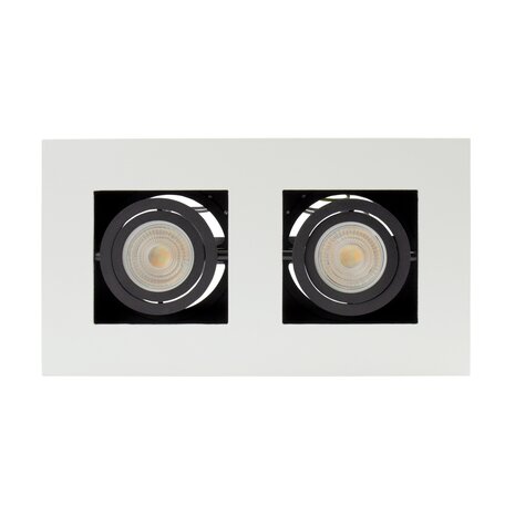 Spectrum voor de installateur LED Plafondspot MIRORA - 2xGU10 fitting - Kantelbaar - Wit/Zwart