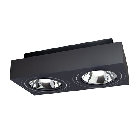 Spectrum voor de installateur LED Plafondspot MIRORA - 2xGU10 AR111 fitting - Kantelbaar - Zwart