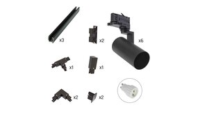 Spectrum voor de installateur: Betaalbare kwaliteit en veelzijdige LED-oplossingen Track Light complete set - 6xGU10 railspots - 3m rails - Incl. aansluiting - Zwart Spectrum voor de installateur: Betaalbare kwaliteit en veelzijdige LED-oplossingen Track Light complete set - 6xGU10 railspots - 3m rails - Incl. aansluiting - Zwart