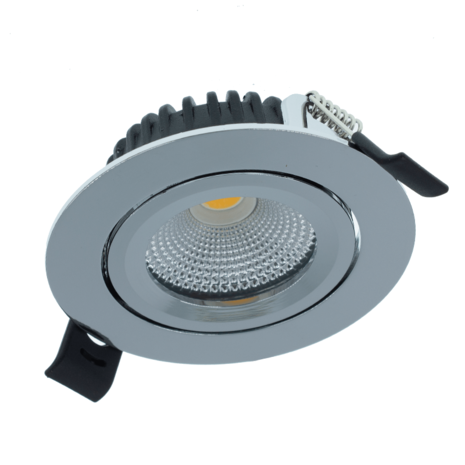LED Inbouwspot - 5W - 2700K warm wit licht - IP44 - Chroom