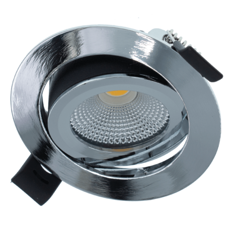 LED Inbouwspot - 5W - 2700K warm wit licht - IP44 - Chroom