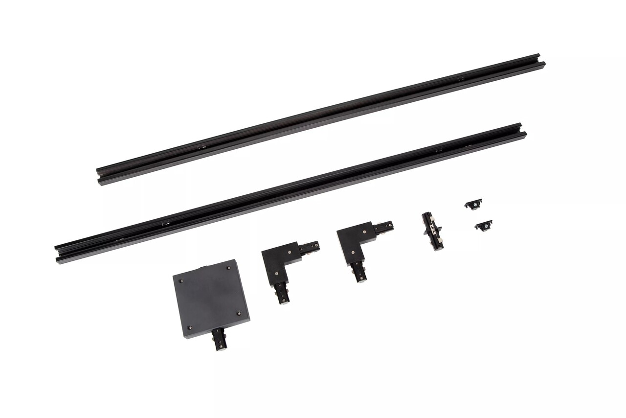 Lucide 1-Fase Spanningsrail Track Railsysteem | Starter Set Compleet - Zwart - 2 meter incl. aansluitmateriaal Lucide 1-Fase Spanningsrail Track Railsysteem | Starter Set Compleet - Zwart - 2 meter incl. aansluitmateriaal