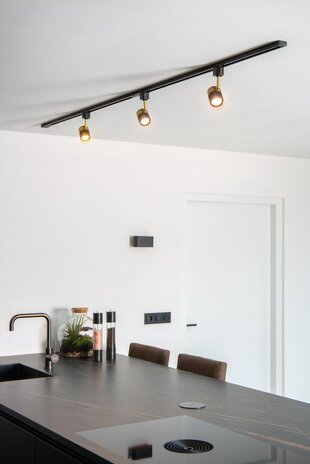 Lucide TRACK FLORIS Railspot - GU10 fitting - 1 fase Railsysteem/Railverlichting - Zwart/Goud Lucide TRACK FLORIS Railspot - GU10 fitting - 1 fase Railsysteem/Railverlichting - Zwart/Goud