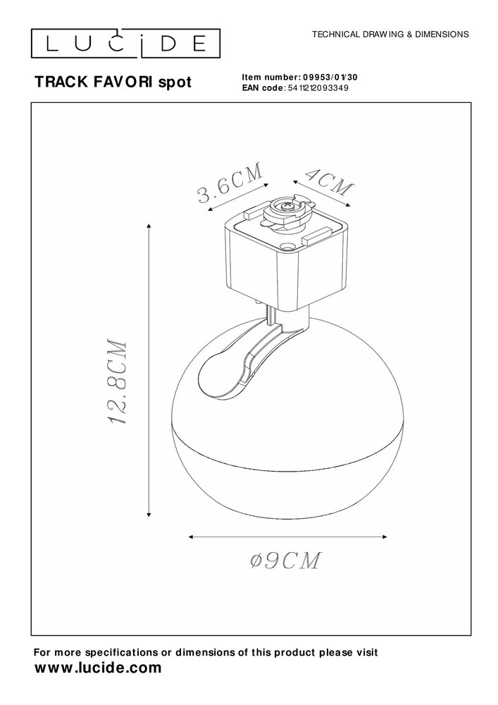Lucide TRACK FAVORI Railspot - GU10 fitting - 1 fase Railsysteem/Railverlichting - Zwart Lucide TRACK FAVORI Railspot - GU10 fitting - 1 fase Railsysteem/Railverlichting - Zwart