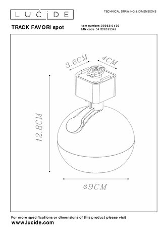 Lucide TRACK FAVORI Railspot - GU10 fitting - 1 fase Railsysteem/Railverlichting - Zwart Lucide TRACK FAVORI Railspot - GU10 fitting - 1 fase Railsysteem/Railverlichting - Zwart