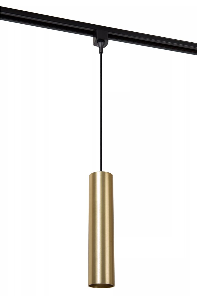 Lucide TRACK FLORIS Hanglamp GU10 fitting - 1-fase Railsysteem / Railverlichting - Mat Goud/Messing Lucide TRACK FLORIS Hanglamp GU10 fitting - 1-fase Railsysteem / Railverlichting - Mat Goud/Messing