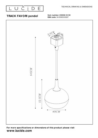 Lucide TRACK FAVORI Hanglamp GU10 fitting - 1-fase Railsysteem/Railverlichting - Zwart Lucide TRACK FAVORI Hanglamp GU10 fitting - 1-fase Railsysteem/Railverlichting - Zwart