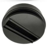 Spectrum voor de installateur 3-Fase Spanningsrail toebehoren | MONOPOINT 110MM - Begin Voeding voor enkele Railspot - Zwart - Passend over centraaldoos