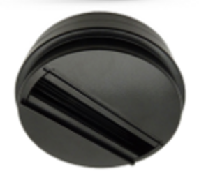 Spectrum voor de installateur 3-Fase Spanningsrail toebehoren | MONOPOINT 110MM - Begin Voeding voor enkele Railspot - Zwart - Passend over centraaldoos