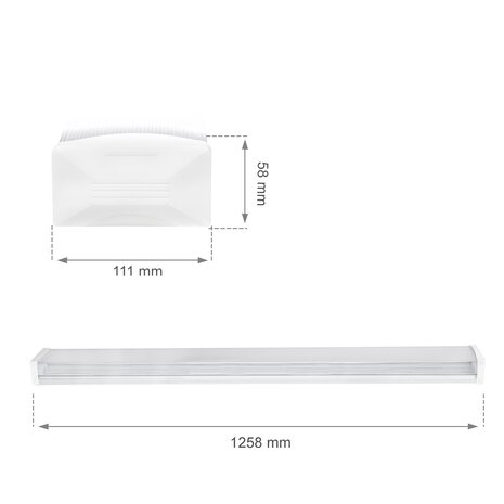 Spectrum voor de installateur LED Opbouw Pendel Armatuur IP44 120CM - 40W 5120Lm 128Lm p/w - 4000K 840 Koel Wit | UGR19 Prisma - 5 jaar garantie