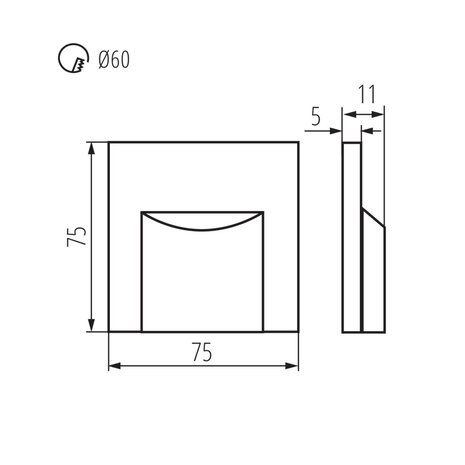 Kanlux LED Trapverlichting Erinus - 0,8W 12V - 3000K warm wit licht -  Inbouw Kanlux LED Trapverlichting Erinus - 0,8W 12V - 3000K warm wit licht -  Inbouw