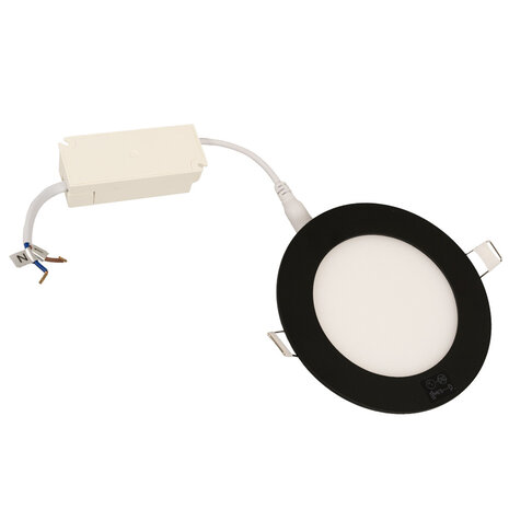 Kanlux LED inbouwspot - Zwart-  Rond - 6W vervangt 40W 3000K warm wit licht - 230v aansluiting Kanlux LED inbouwspot - Zwart-  Rond - 6W vervangt 40W 3000K warm wit licht - 230v aansluiting