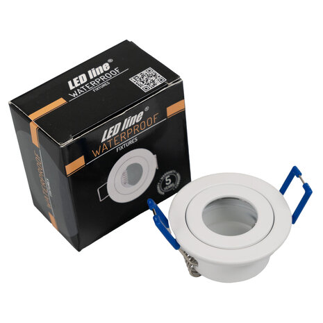 IP44 Inbouwspot armatuur Mini GU11 MR11 - Wit rond 55MM | Zaagmaat 45mm - Geschikt voor GU10 & MR16 fitting IP44 Inbouwspot armatuur Mini GU11 MR11 - Wit rond 55MM | Zaagmaat 45mm - Geschikt voor GU10 & MR16 fitting