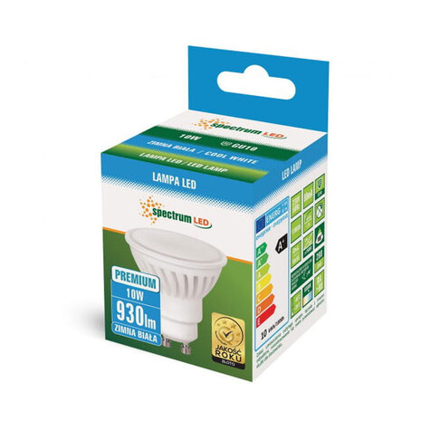 Spectrum LED GU10 spot - 10W vervangt 100W - 6000K daglicht wit - keramisch Spectrum LED GU10 spot - 10W vervangt 100W - 6000K daglicht wit - keramisch