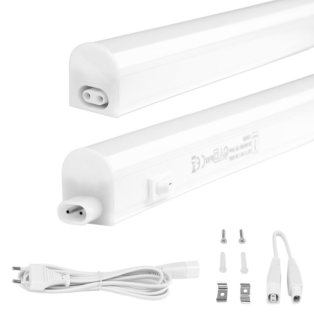 Spectrum voor de installateur T5 LED armatuur 120cm - 14W vervangt 140W - 3000K warm wit licht (830) - compleet met 1.5m aansluitsnoer en aan- uitknop